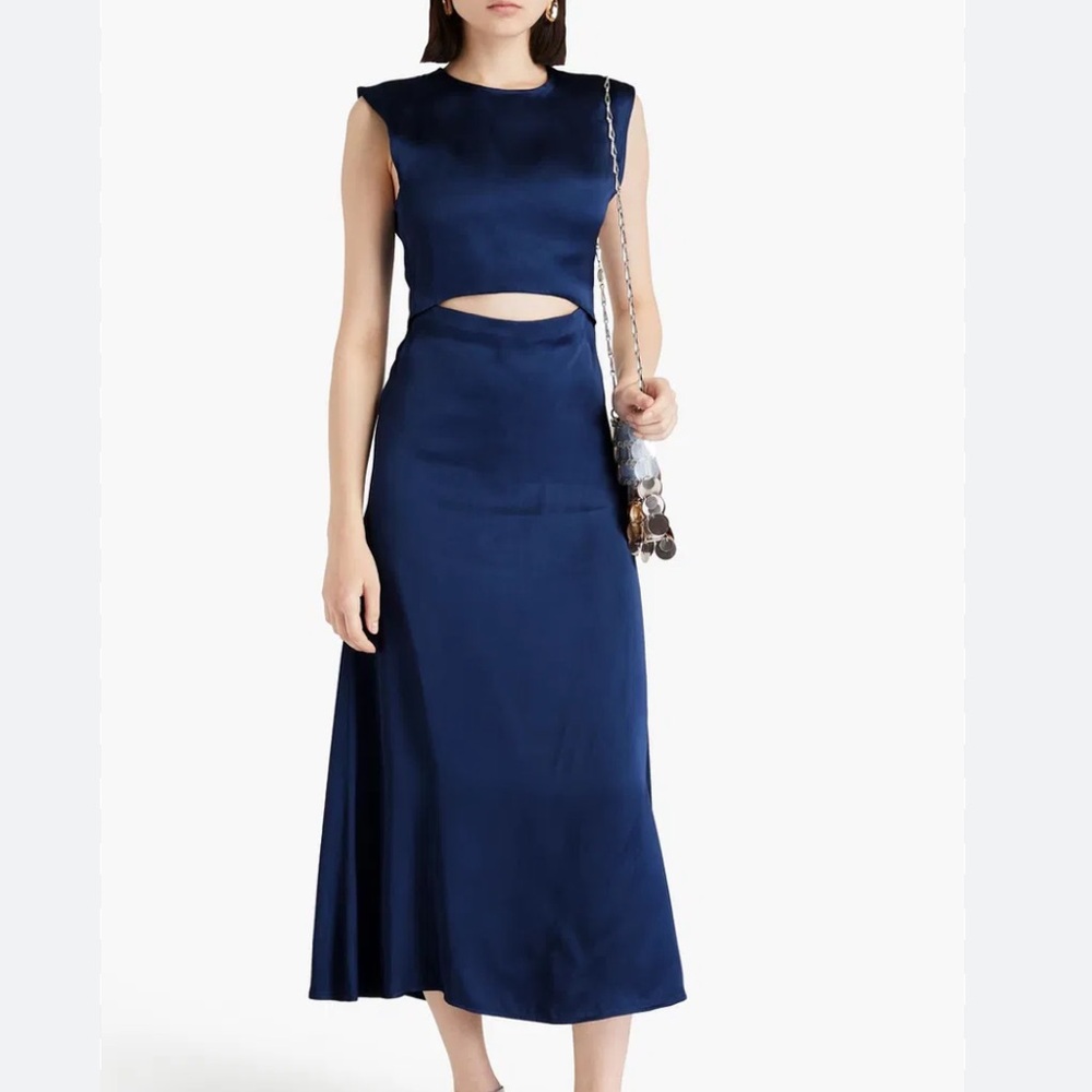 Loulou De Saison Navy Satin Dress